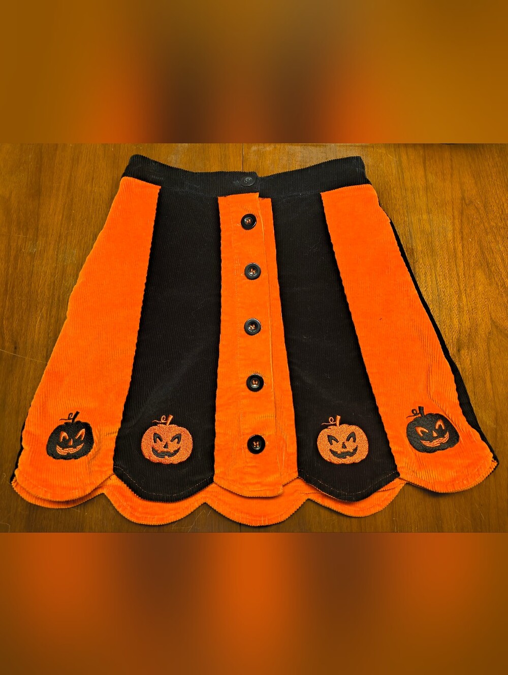 Smak Parlour Pumpkin Corduroy Mini Skirt - Picture 3 of 4